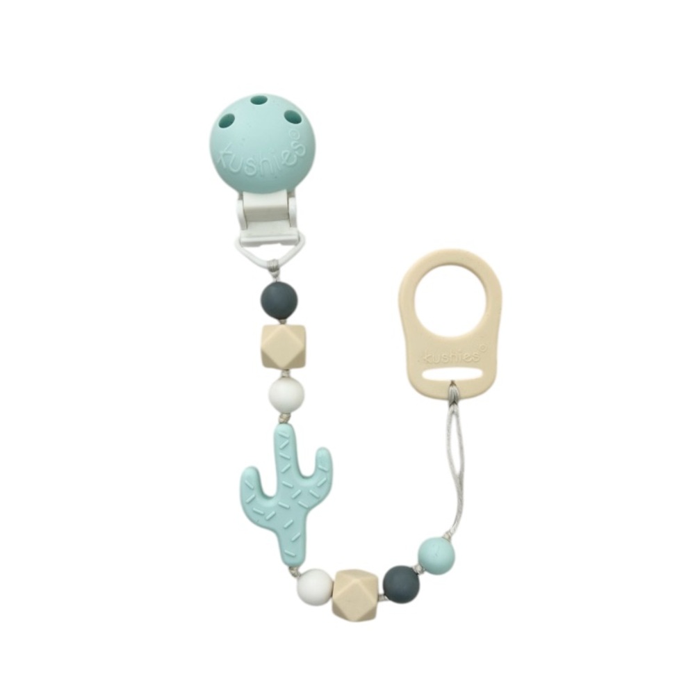 Kushies Baby SiliBeads Silicone Pacifier Clip - Cactus
